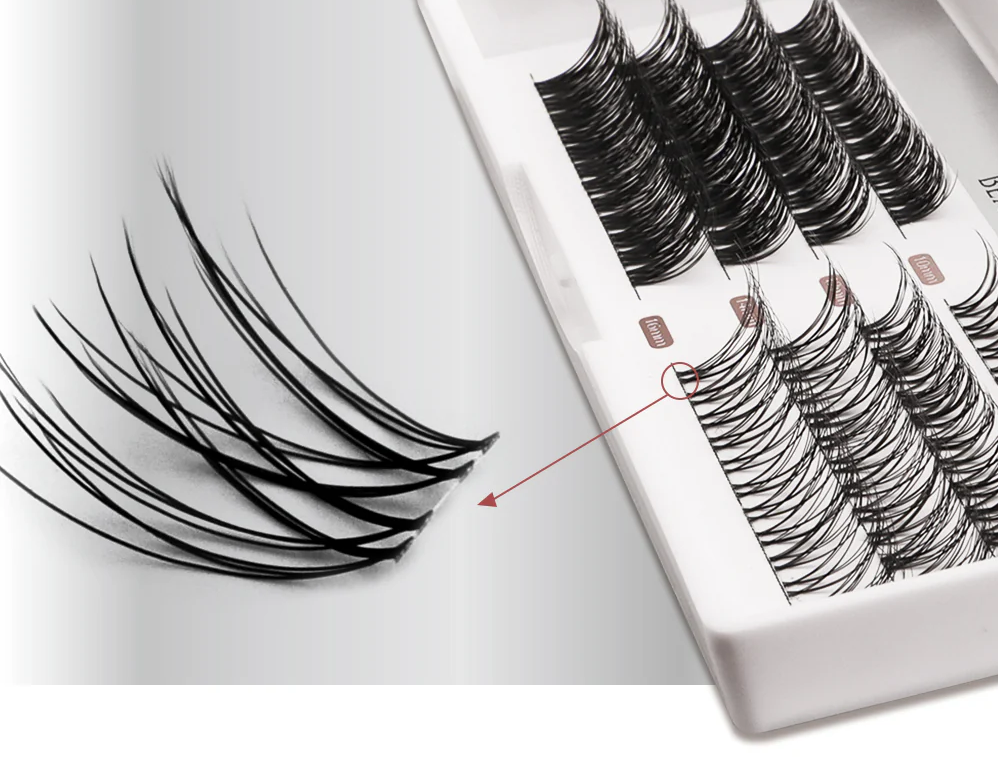 Ivvry - Lash Extension Clusters Kit  With Bonder & Tweezers